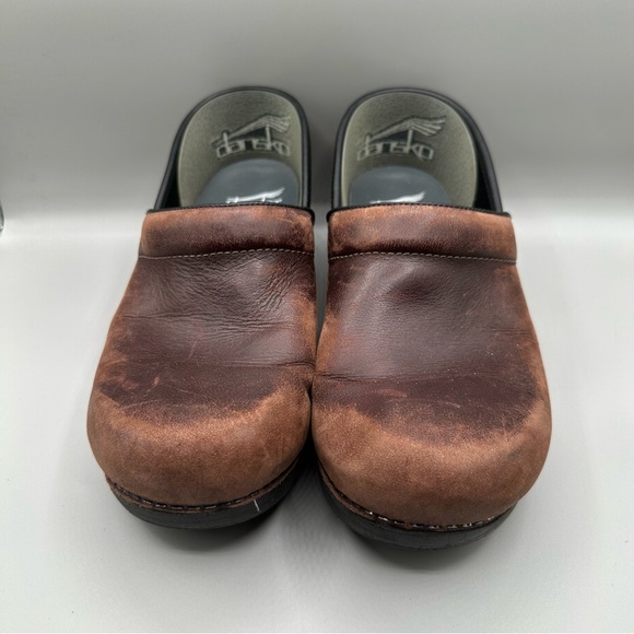 DANSKO Professional Women's Size 40 Antique Brown Leather Clogs Shoes - Picture 5 of 11